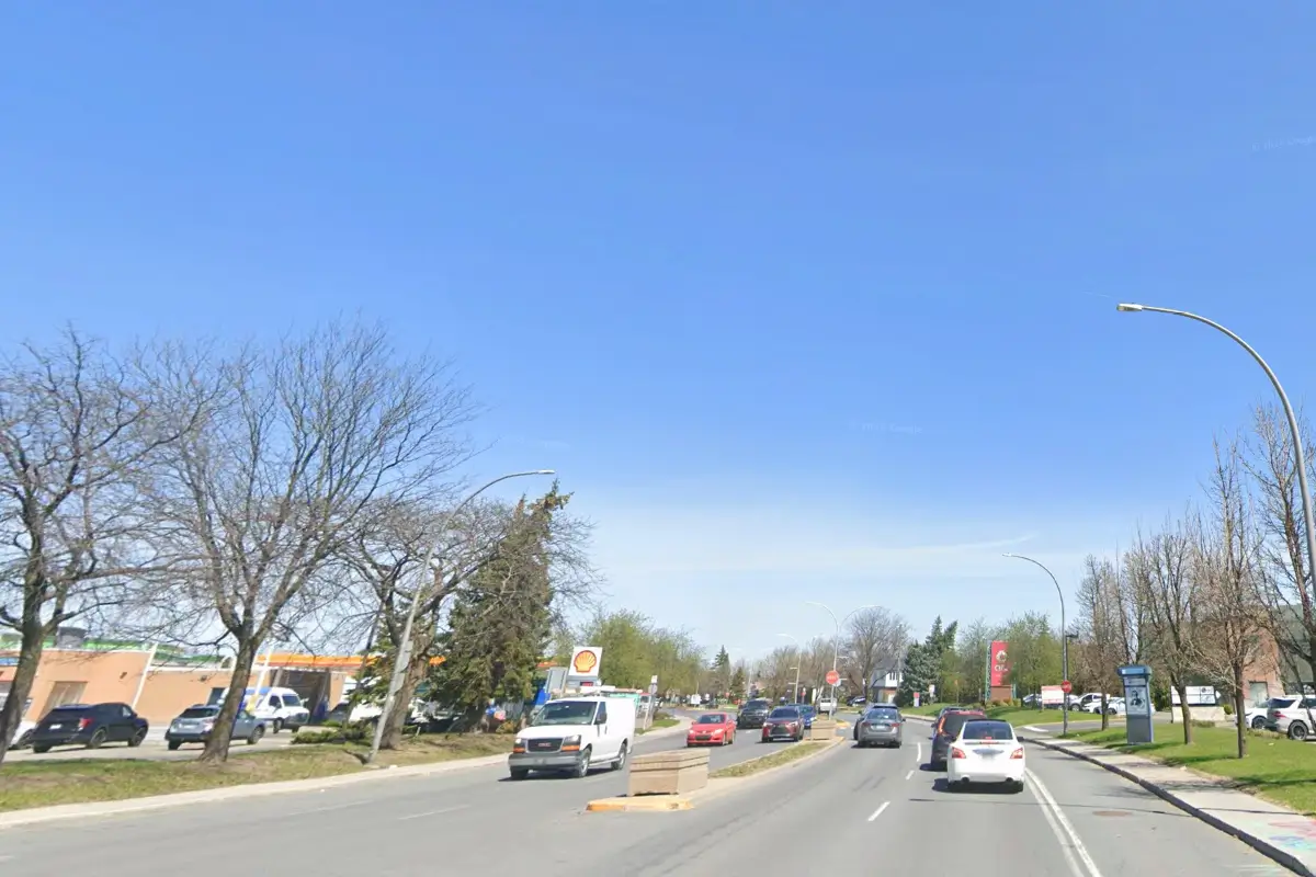 Vue sur le boulevard La Montagne à Boucherville sur la Rive-Sud de Montréal